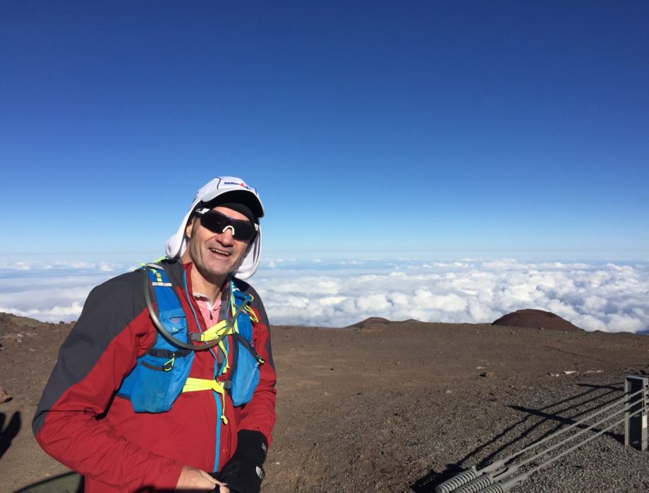 Taking a Breather a couple miles from the Summit